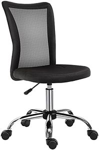 Vinsetto Chaise de Bureau Ergonomique Fauteuil de Bureau Hauteur réglable piètement chromé pivotant 360° revêtement Maille Noir