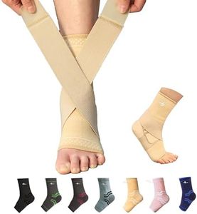 Jupiter Foot Sleeve (Pair) with Compression Wrap, Ankle Brace For Arch, Ankle Support, Football, Basketball, Volleyball, Running, For Sprained Foot, Tendonitis, Plantar Fasciitis