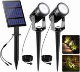 CORESLUX LED Solar Spot Lights Outdoor Garden Landscape Lamps, 6000K White Light Outdoors Security Lights Gardens Uplighters Waterproof IP65 Solar Spotlight for Garden Yard Lawn Path