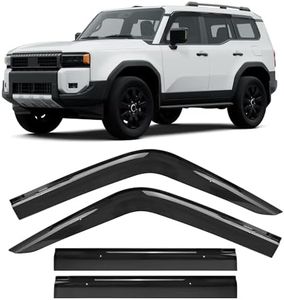 Rain Guards, Low Profile Car Window Visor Vent Visors Accessories, Tape-on Smoke Tinted Rain Guard Side Window Deflectors (Fit for Toyota Land Cruiser 2024-2026)