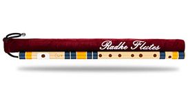 Radhe Flutes | PVC Fiber | C Natural | Right Handed | Dark Blue & Orange Threads | Assorted Colours for Velvet Cover + Complete Flute Beginners Online Course In Hindi and English