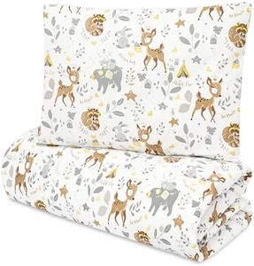 Totsy Baby Couettes pour Enfants Faites à la Main 100 x 135 cm - Ensemble de couettes pour Enfants avec oreillers Couverture pour Enfants avec oreillers Coton de Couette de pépinière Cerf
