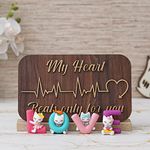 eCraftIndia My Heart Beats Only for You and Love Animated Characters Showpieces - Valentine Gift for Girlfriend Boyfriend Husband Wife - Valentine Day Gifts - Valentine Day Decoration Items