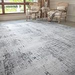 Modern Abstract Area Rug Carpet 9X12 Rugs for Living Room-Machine Washable Rugs for Bedroom Dining Room Living Room Rug Grey-Aesthetic Home Decor