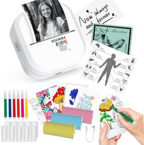 Sticker Printer - 24"/Min Fast Printing-Bluetooth Inkless Printer&Sticker Maker with 13 Rolls Paper,Wireless Thermal Printer for iPhone/Android,Compact Print Pod for Notes,Journals,DIY,Kids Crafts