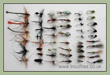 Trout Fishing flies, 50 Pack of Mixed Dry Flies, Buzzers, Nymphs, Emergers Etc