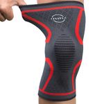 TRESSCA Spandex, Knee Support Brace With Best Patella Compression, Red, Large