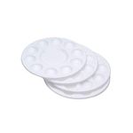 Paint Palette Tray, 4 Pcs Round Plastic Kids Art Supplies(White)