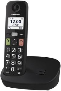 Panasonic KX-TGU110EXB Digital Wireless Telephone with Answering Machine, Base Unit and 1 Combined, LCD Screen, Large Buttons, Favorite Call, Hearing Aid Compatible, Black