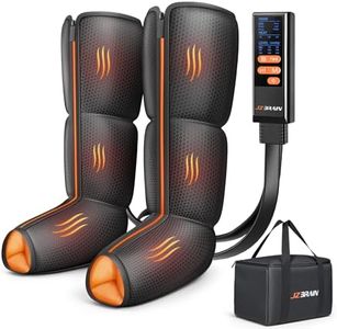 JZBRAIN Leg Massager with Heat and Compression : Foot and Calf Massager for Circulation and Pain Relief, Sequential Compression Boots with 6 Modes, 9 Intensity, 3 Heat - Gifts for Mom, Dad, Him, Her