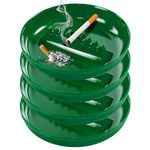 Grovind Plastic Ashtrays for Cigarettes and Cigars, Indoor Outdoor Ash Tray Large Size Tabletop Ashtray Decor for Home Office Restaurant Patio Bar - 4 Pack (Green)