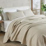 Great Bay Home Queen Size Tan Quilt Set. Stonewashed, Ultra-Soft, Lightweight Box Stitch Bedding Sets for Boys & Girls. College Dorm Essentials, 3 Piece Set, 1 Quilt 2 Pillow Shams (Full/Queen, Sand)