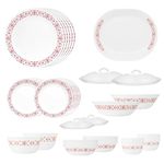 Corelle Livingware 57 Pcs Red Trellis Dinner Set