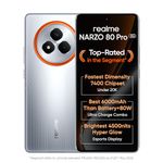 realme NARZO 80 Pro 5G (Speed Silver,8GB+128GB) | Segment's 1st MediaTek Dimensity 7400 Chipset | 6000mAh Titan Battery + 80W Ultra Charge | 4500nits HyperGlow Esports Display | IP69 Waterproof