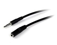 StarTech.com 1m 3.5mm 4 Position TRRS Headset Extension Cable - M/F - audio Extension Cable for iPhone (MUHSMF1M), Black