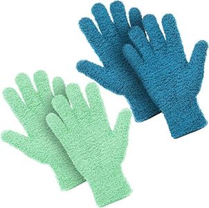 2 Pairs Microfiber Gloves for Plants Auto Dusting Gloves Washable Cleaning Mittens for Kitchen House Cleaning Cars Trucks Mirrors Lamps Blinds Dusting Cleaning