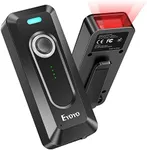 Eyoyo 2D Bluetooth Barcode Scanner with Clip, 2000mAh Battery with Level Indicator, Portable Mini Wireless QR Bar Code Reader for Library Book Inventory Compatible with iPhone, iPad, Android Phone