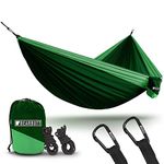 Bear Butt Lightweight Double Parachute Portable Two-Person Camping Hammock, Dark Green/Light Green