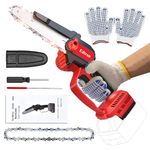 Mini Chainsaw for Milwaukee 18V Battery, 6 Inch Cordless Chainsaw Electric,1 Replacement Chain with Safety Lock, Hand Brushless Chain Saw Tool for Pole Pruner, Wood Cutting (MWQDJ)