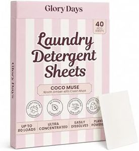 Glory Days Eco Laundry Detergent Sheets Coco Muse Scent – Enzyme-Powered, Plastic-Free, Gentle on Skin – 40 Sheets 80 Loads HE Compatible