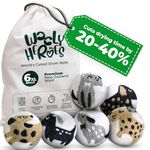 No More Dryer Sheets - Wool Dryer Balls - XL 6-Pack - Eco Dryer Balls - Dryer Balls Laundry Reusable - Softens Laundry Naturally - Reduces Drying Time & Static - With Storage Bag