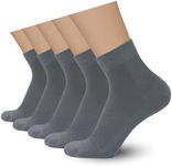 SERISIMPLE Mens Rayon Bamboo Ankle Mesh Socks Thin Quarter Athletic Comfortable Casual Socks 5 Paris (US, Alpha, Large, Regular, Regular, Dark grey)