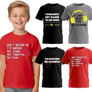 Brooklyn Vertical Boys 4-Pack Gaming Short Sleeve Crew Neck T-Shirts | Sizes 6-20 (Combo B, L-14/16)