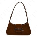 VOSTEVAS Small Shoulder Bag for Women Bow Purse Y2k Purse Clutch Tote HandBag Classic Crescent Bag Coquette Purse (Frosted Brown)