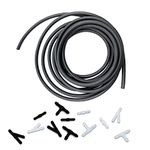 Patonu Windshield Washer Hose Kit, 4 Meter Washer Fluid Hose with 12 Pcs Hose Connectors, Suitable for Most Car Windshield Washer Tubing, Patonu-Washer