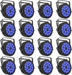 Par Lights LED Stage Lights, U`King 18X12W RGBW 4-in-1 Uplights Stage Lighting Effect by DMX and Sound Activated Control Wash Light for Wedding Parties Church Club DJ Live Show (16 Packs)
