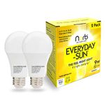 Norb Everyday Sun Light Bulb - Full Spectrum Wellness Lighting with Sun-Mimicking Technology for Energy, Mood & Performance. Supports Sleep/Wake Cycles, 5000K, 9W, 2-Pack, US Based, Budget-Priced