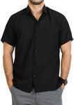 LA LEELA Mens Short Sleeve Button D