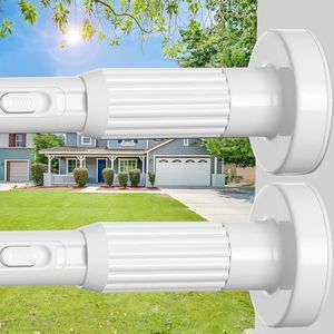 ZipGlo Tension Curtain Rod，40-146IN(3.33-12.12Ft) 2PCS One-Click Fast Extension Rod Easy to Install White Long Outdoor Curtain Rods No Drilling Never Rust
