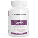 Real Mushrooms Chaga Capsules - Organic Mushroom Supplement with Chaga Extract - Chaga Mushroom with Fungal Polysaccharides & Immunomodulating Properties - Non-GMO, 300 Capsules