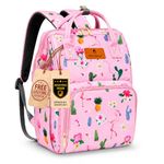 Motherly Patented Diaper Bag Backpack for Moms | Waterproof Baby Travel & Maternity Bag | Spacious Nappy Bag with Insulated Bottle Pockets & Warranty (Elegant Series, Cactus Pink)