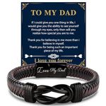 Shoppawhile Gifts for Dad Mens Leather Bracelet Dad Fathers Day Birthday Gifts from Daughter Son Unique Presents for Dad Christmas