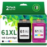 TEINO Remanufactured Ink Cartridge for HP 61XL 61 XL use with HP Envy 5530 4500 4502 OfficeJet 4630 4635 DeskJet 2540 1010 3050A 2542 2549 3510 2548 2541 (Black, Tri-Color, 2-Pack)