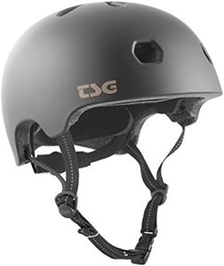 TSG Meta Skate & Bike Helmet w/Dial Fit System | for Cycling, BMX, Skateboarding, Rollerblading, Roller Derby, E-Boarding, E-Skating, Longboarding, Vert, Park, Urban (Satin Black (FBA), S/M 54-57 cm)