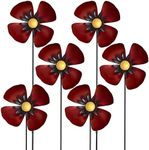 Photect 6 Pieces Metal Poppy Flower Garden Ornament Poppy Metal Garden Stake Metal Flowers for Garden Poppy Decorative Garden Stakes for Garden Gift Indoor Outdoor Yard Pathway Lawn Decoration