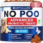 No Poo Chews for Dogs - Coprophagia Deterrent for Dogs - Prevent Dog from Stool Eating - Stop Eating Poop for Dogs Chewables - Gut Health Probiotics & Digestive Enzymes - 120 Probiotic Chews