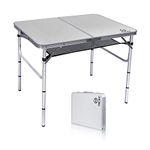 Nice C Camping Table Portable, Card Table, Folding Table, Pliante, Adjustable Height, Lightweight Aluminum, with Carry Handle for Outdoor, Beach, Indoor, Office (Medium)