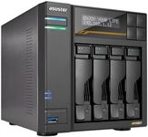 Asustor Lockerstor 4 Gen3 AS6804T, 4 Bay NAS, AMD Ryzen Quad-Core 2.3GHz, 16GB ECC DDR5, 4 M.2 NVMe Slots, Dual 5GbE & 10GbE Port, Network Attached Storage for Video & Content Creators (Diskless)