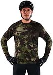 Troy Lee Designs Cycling MTB Bicycle Mountain Bike Jersey Shirt for Men, Flowline LS (Covert Army Green, MD)