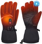SAVIOR HEAT Rechargeable Heated Gloves,Electric Battery Motorcycle Ski Gloves Hiking Cycling Hunting Raynaud & Arthritis Gloves,Touchscreen Waterproof Gloves for Men Women (L)