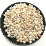 AITELEI 100g Natural Freshwater Pearl Oysters Loose Beads for Vase Fillers Party Decor DIY Craft Jewelry Making No Holes 7-10mm