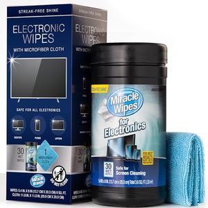 MiracleWipes for Electronics Cleaning - Screen Wipes Designed for TV, Phones, Monitors and More - Includes Microfiber Towel - (30 Count)