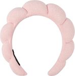 Wide Headbands, Spa Headband Skincare Headbands Made of Soft & Absorbent Material, Women Girls Hair Accessories Non Slip Head Band for Washing Face,Facial Mask, Makeup Removal, Shower (pink)