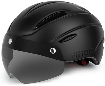 FITTOO Bike Bicycle Helmet with Detachable Magnetic Goggles, Bicycle Helmet Adult Men & Women, Cycling Helmet for Bike, Bicycle, Ebike, Scooter etc. (Black)