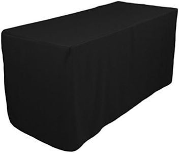 TEKTRUM 4-Feet Long Fitted Table DJ Jacket Cover for Trade Show - Thick/Heavy Duty/Durable Fabric - Black Color (TD-JKT-BLK-4FT)