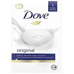 Dove Beauty Bar 135g x 8 Gentle Cleanser for Softer and Smoother Skin with 1/4 Moisturising Cream White More Moisturizing than Bar Soap,135gm Pack of 8